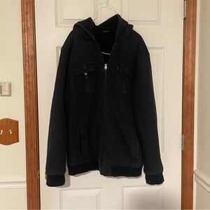 Helix Men's Black Hooded Jacket